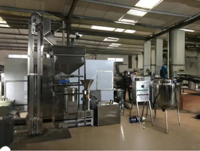 可可豆烘烤脱皮磨浆生产线